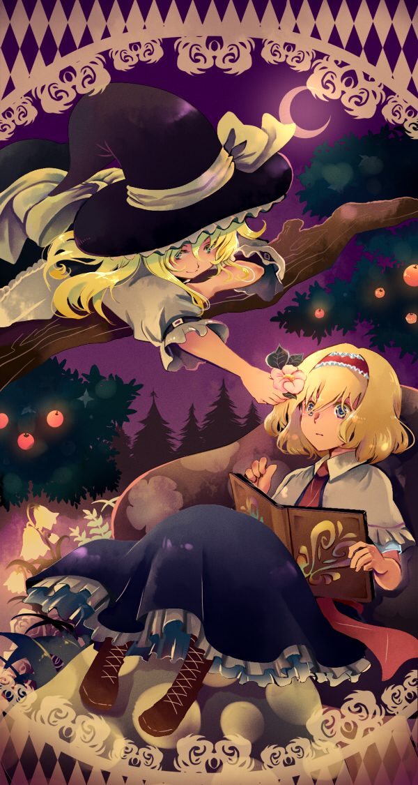 kirisame marisa and alice margatroid (touhou) drawn by idu