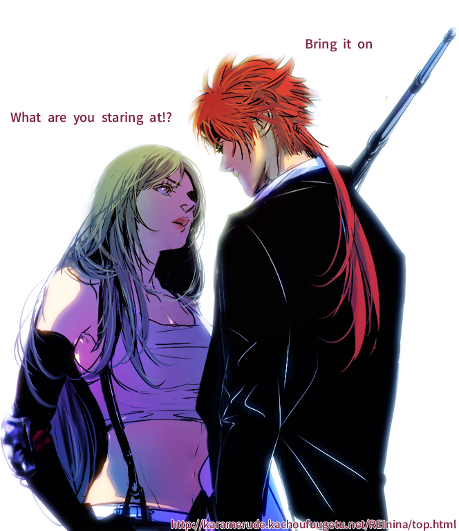 tifa lockhart and reno (final fantasy and 1 more) drawn by karameruderei