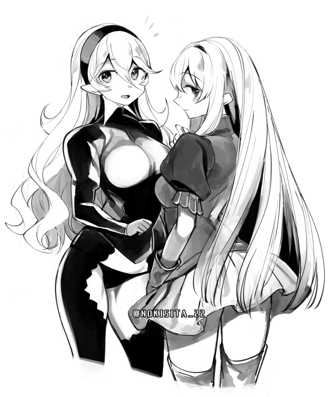 female corrin and eirika (fire emblem and 3 more) drawn by negiwo
