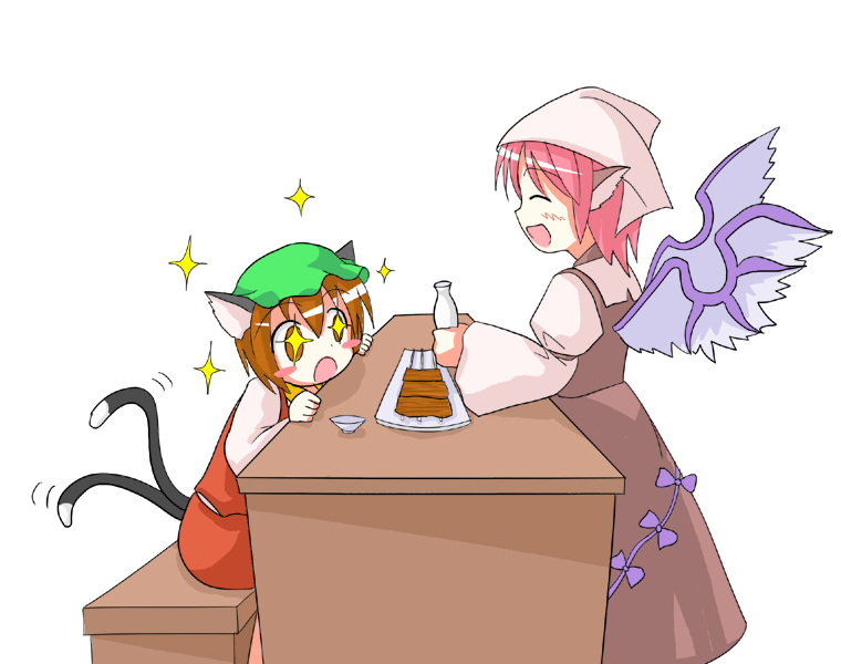 chen, mystia lorelei, and okamisty (touhou) drawn by des_(namaasi)