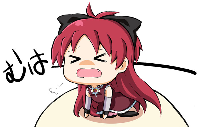 sakura kyoko and mini-ikamusume (mahou shoujo madoka magica and 1 more) drawn by k_hiro