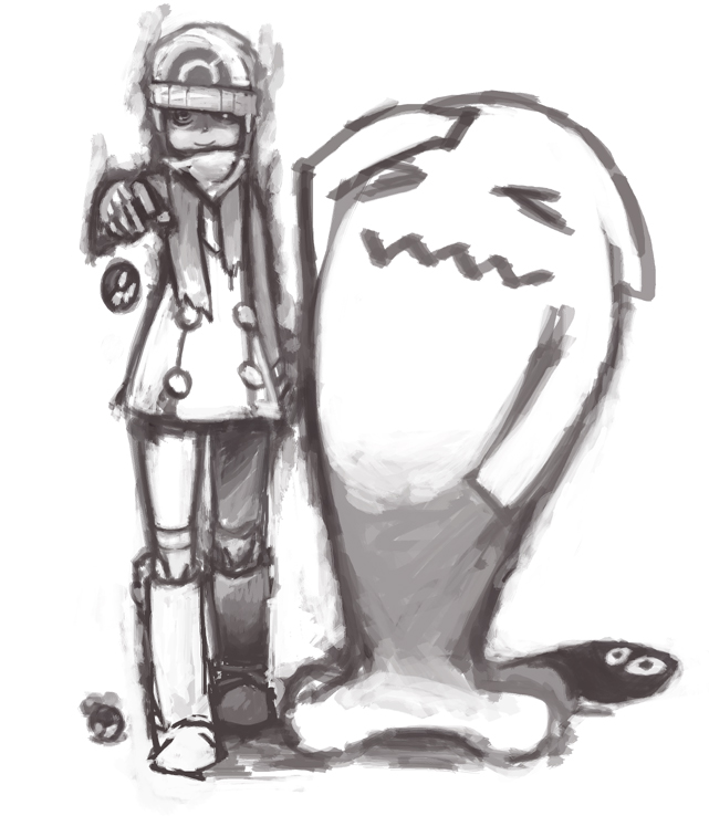 dawn and wobbuffet (pokemon and 2 more) drawn by gianoa