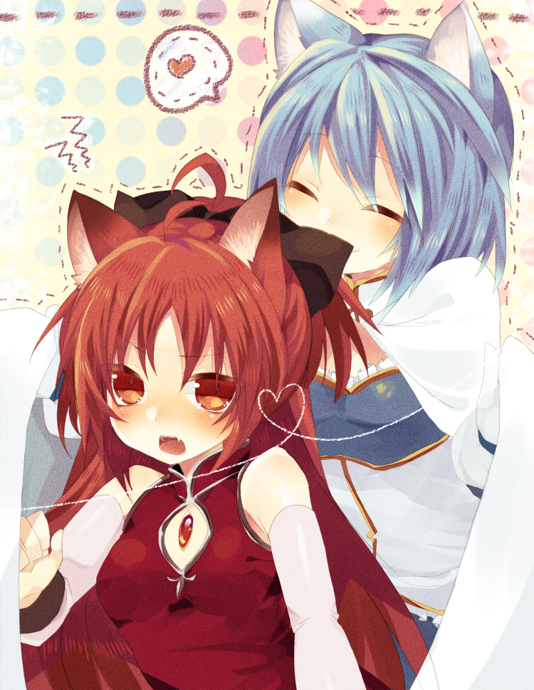 miki sayaka and sakura kyoko (mahou shoujo madoka magica) drawn by nochita_shin