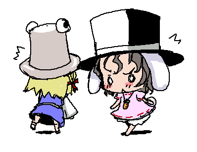 moriya suwako and inaba tewi (touhou) drawn by baku_taso