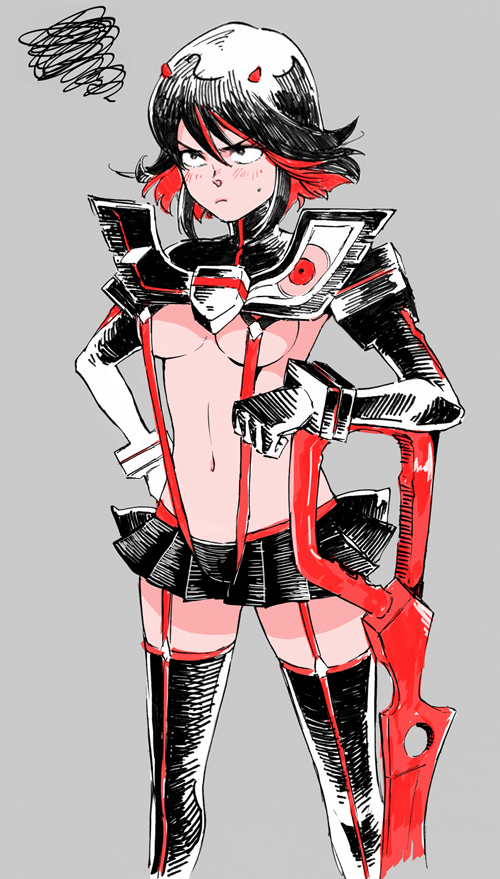 matoi ryuuko and senketsu (kill la kill) drawn by maccory