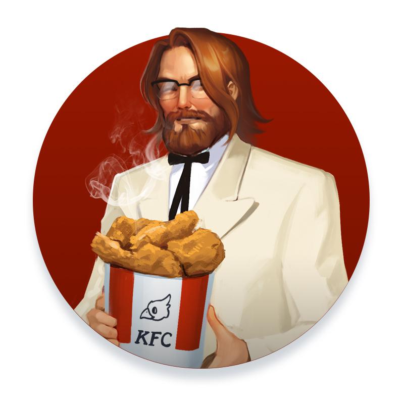 colonel sanders and asmongold (final fantasy and 2 more) drawn by angeline_roussel_(angerinet)