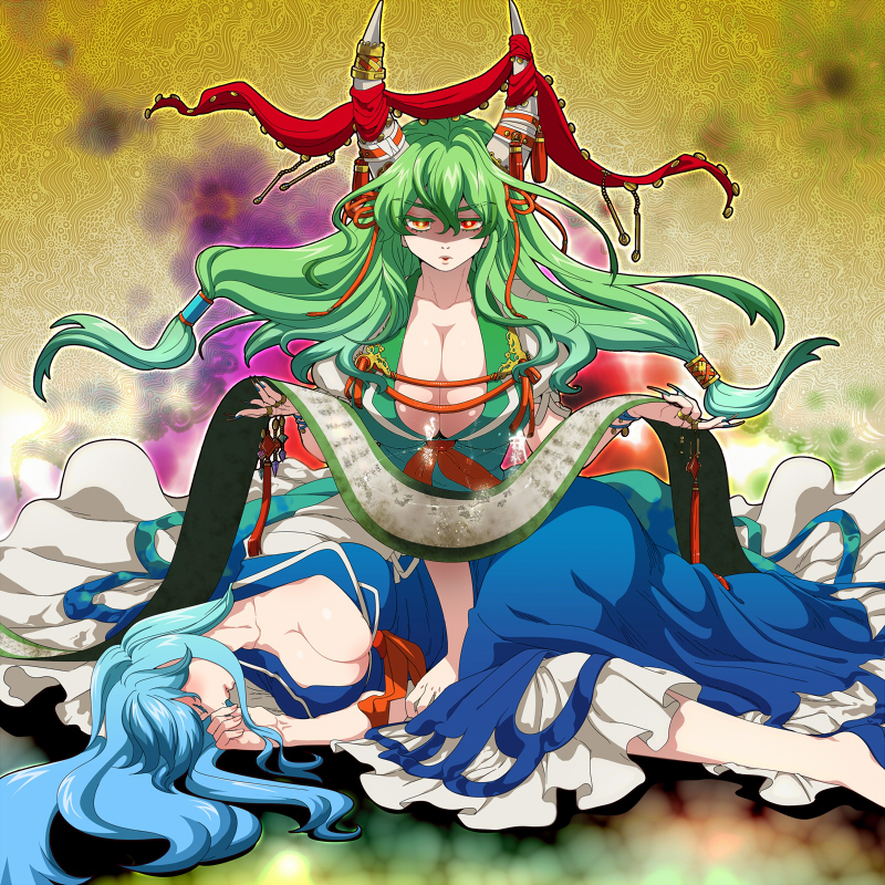 kamishirasawa keine and ex-keine (touhou) drawn by yumiya
