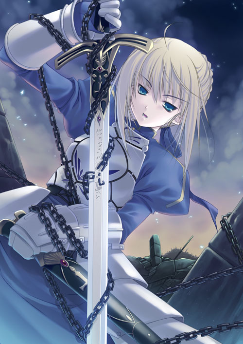 artoria pendragon and saber (fate and 1 more) drawn by hagure_keg