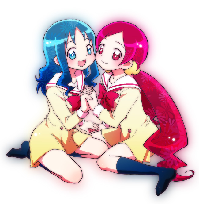 kurumi erika and hanasaki tsubomi (precure and 1 more) drawn by shakeko_(shake5)