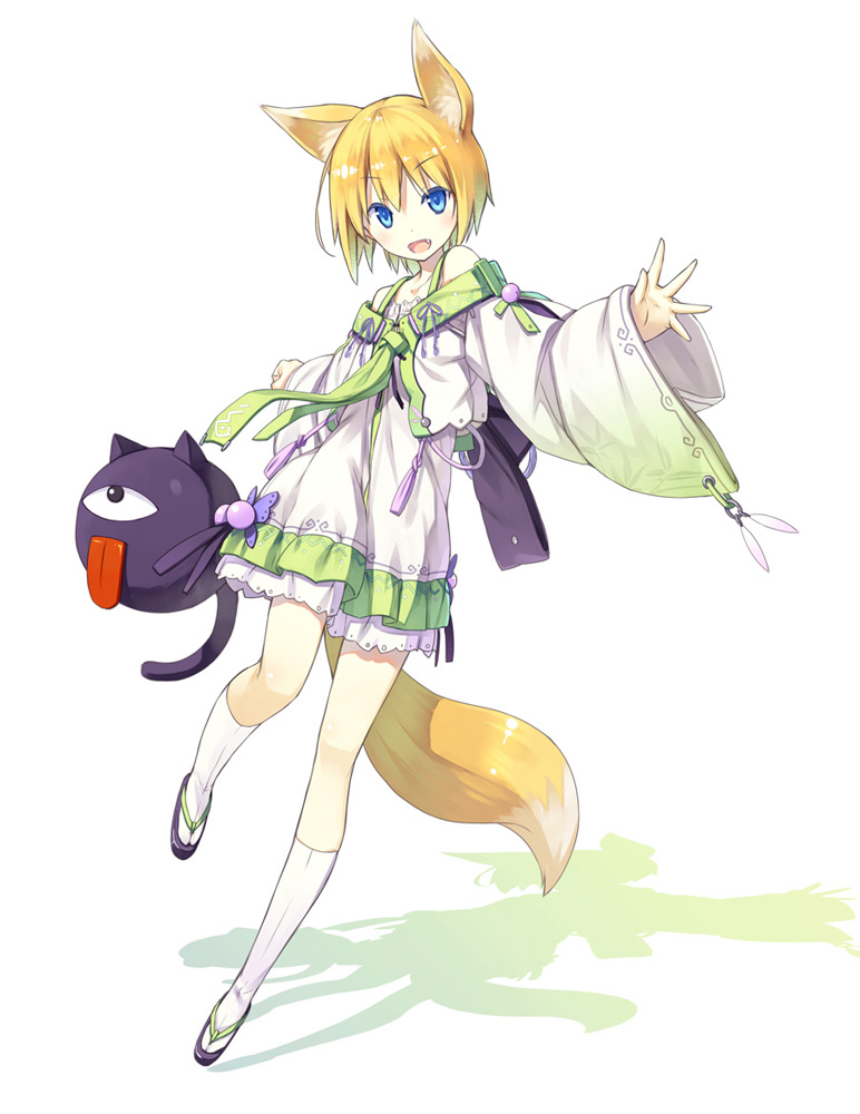shiratama kitsune and kuroino (original) drawn by poco_(asahi_age)