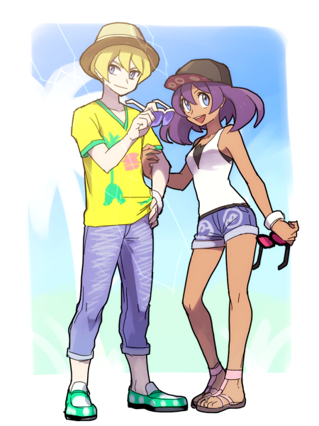 sina and dexio (pokemon and 1 more) drawn by hk_(nt)