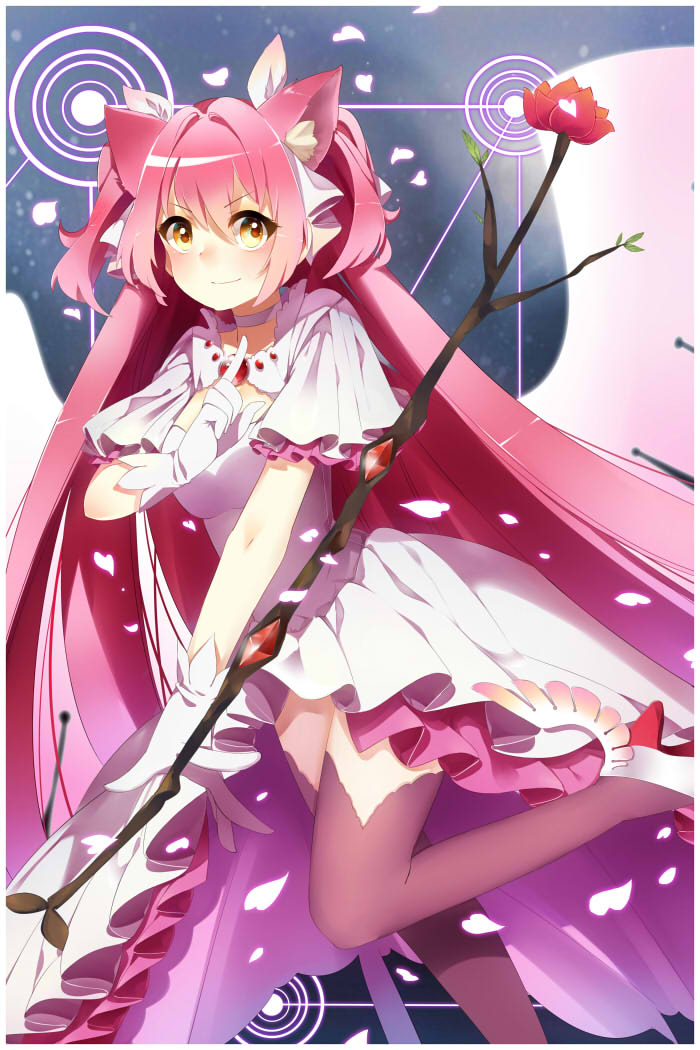 kaname madoka and ultimate madoka (mahou shoujo madoka magica) drawn by faaaaaa
