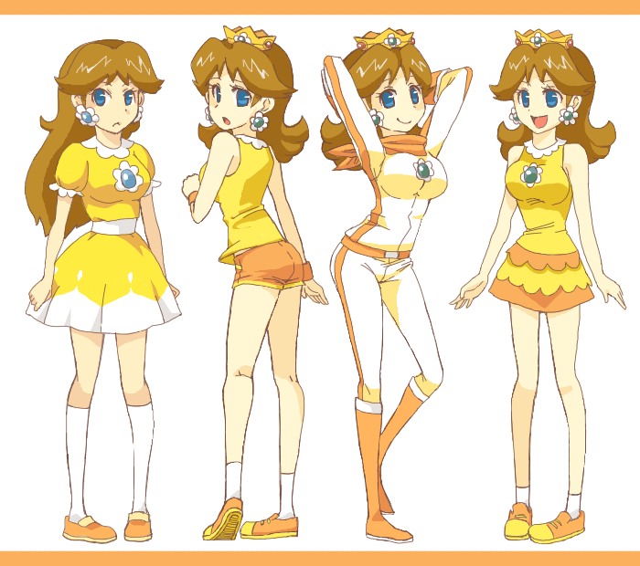 princess daisy and biker daisy (mario) drawn by 70_(owmnesto)