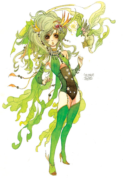 rydia (final fantasy and 1 more) drawn by sakizou
