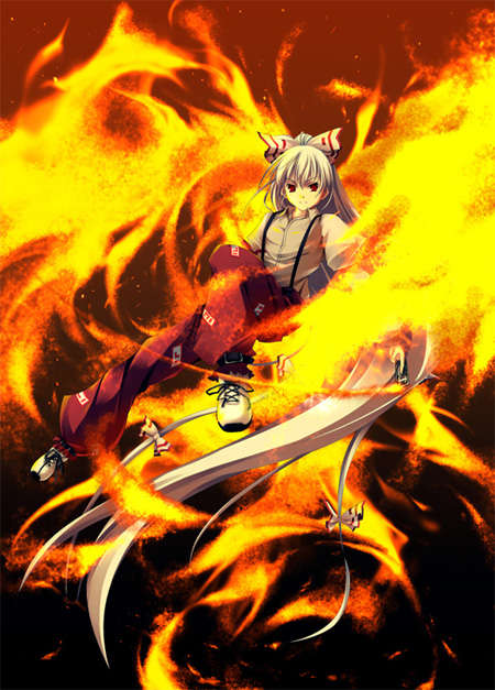 fujiwara no mokou (touhou) drawn by tateha_(marvelous_grace)