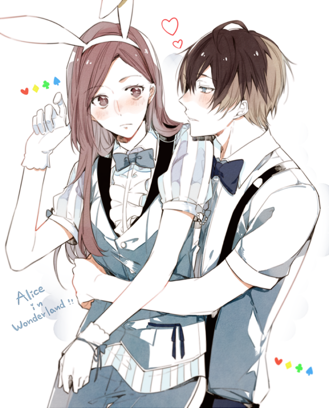 white rabbit, tachibana izumi, and usui masumi (alice's adventures in wonderland and 1 more) drawn by 5574iahu