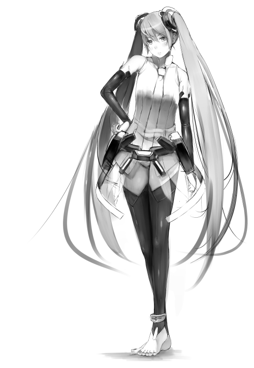 hatsune miku (vocaloid) drawn by a.q.u.a