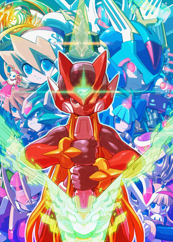 zero, zero(z), fairy leviathan, ciel, sage harpuia, and 12 more (mega man and 5 more) drawn by hi-go!