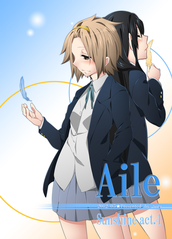 akiyama mio and tainaka ritsu (k-on!) drawn by sora_(sky_s04)