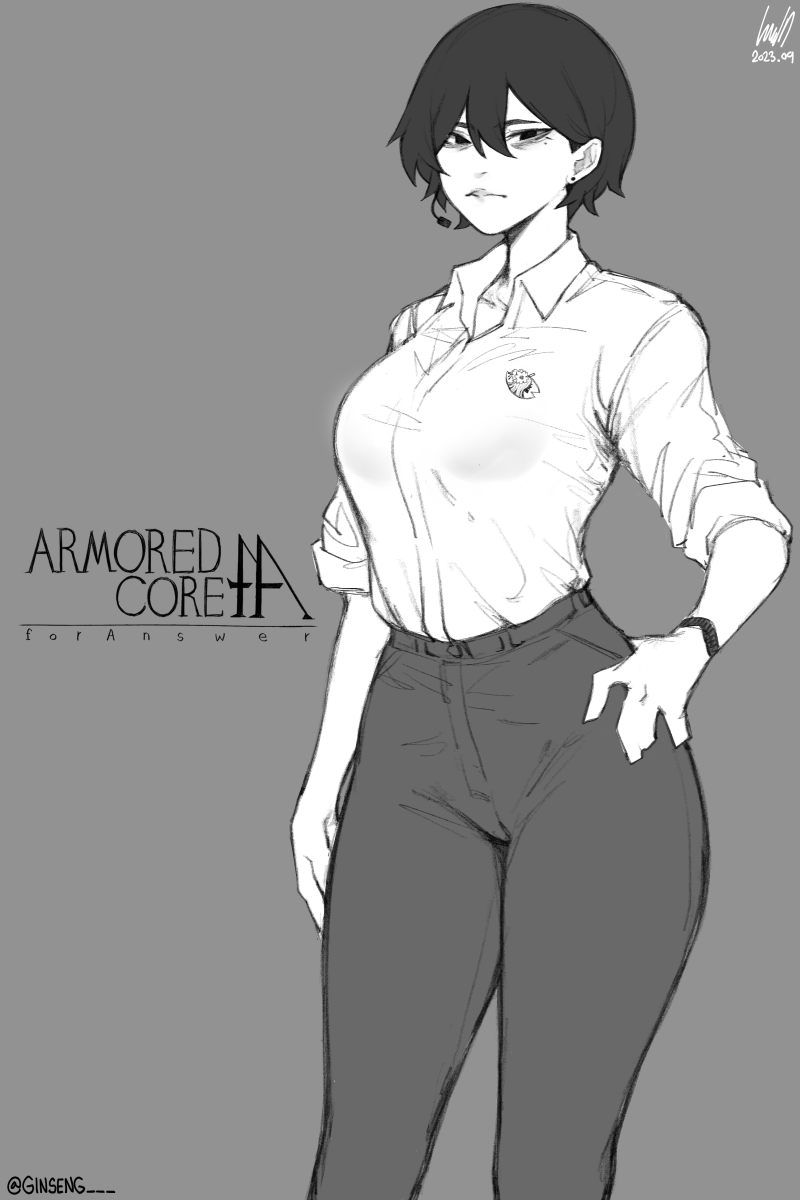 kasumi sumika and serene haze (armored core and 2 more) drawn by ginseng_(xin)