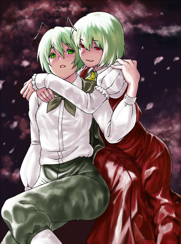kazami yuuka and wriggle nightbug (touhou) drawn by inuzuka_bouru