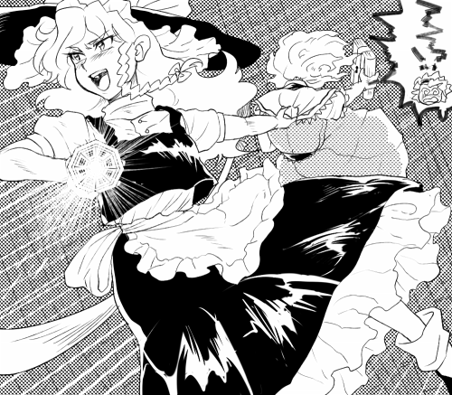 kirisame marisa and alice margatroid (touhou) drawn by gioha