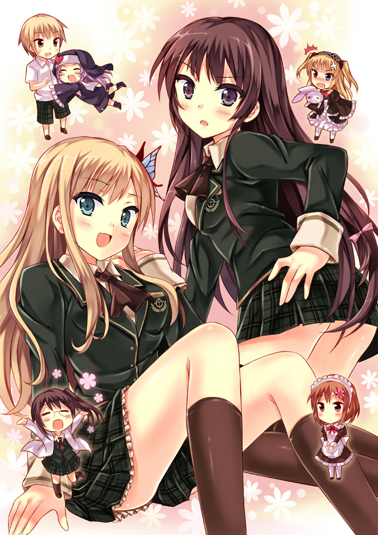 kashiwazaki sena, hasegawa kobato, mikazuki yozora, takayama maria, shiguma rika, and 2 more (boku wa tomodachi ga sukunai) drawn by peach88