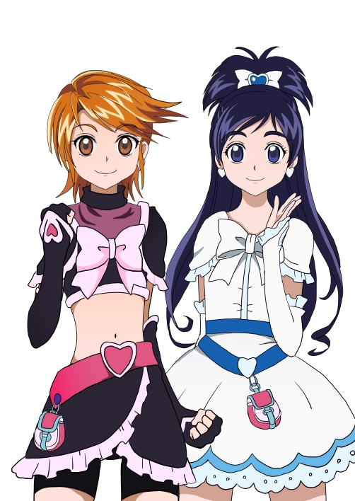 misumi nagisa, yukishiro honoka, cure black, and cure white (precure and 1 more) drawn by k.n.gd