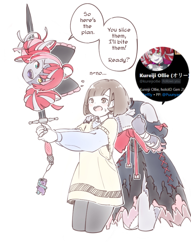 kureiji ollie, udin, and tama gotoh (original and 3 more) drawn by yoruny