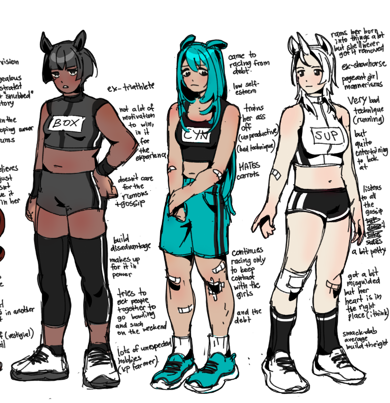 cyan, superstitional realism, and downtown skybox (horse race tests) drawn by mars_(rotyolk)