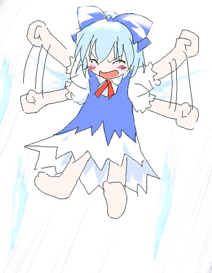 cirno (touhou) drawn by shaomin