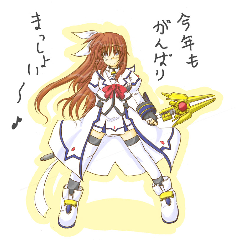 takamachi nanoha and raising heart (lyrical nanoha and 1 more) drawn by zero_point