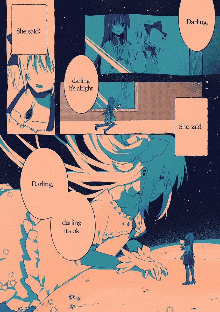 akemi homura, kaname madoka, and ultimate madoka (mahou shoujo madoka magica) drawn by pc_(z_yu)