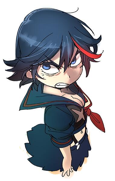 matoi ryuuko and senketsu (kill la kill) drawn by nishieda