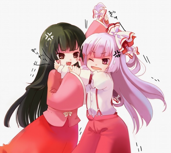 fujiwara no mokou and houraisan kaguya (touhou) drawn by chaba_(hortensia)