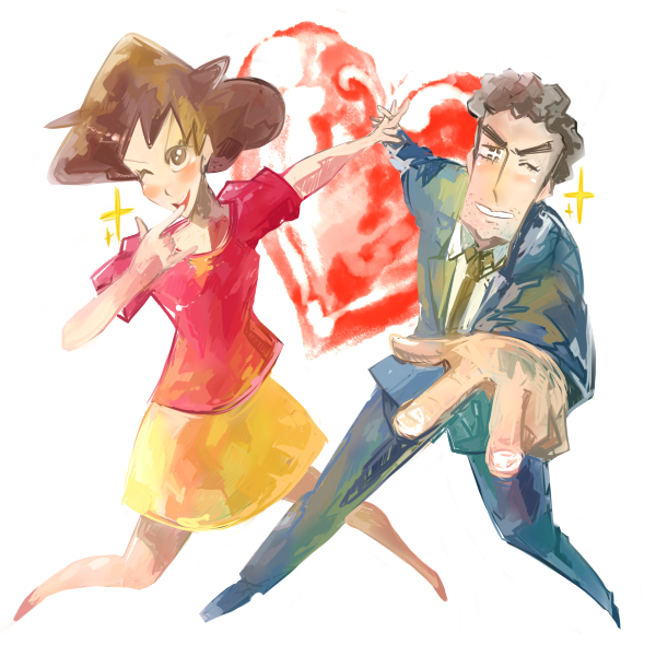 nohara misae and nohara hiroshi (crayon shin-chan) drawn by ako_(hoshiya_830)