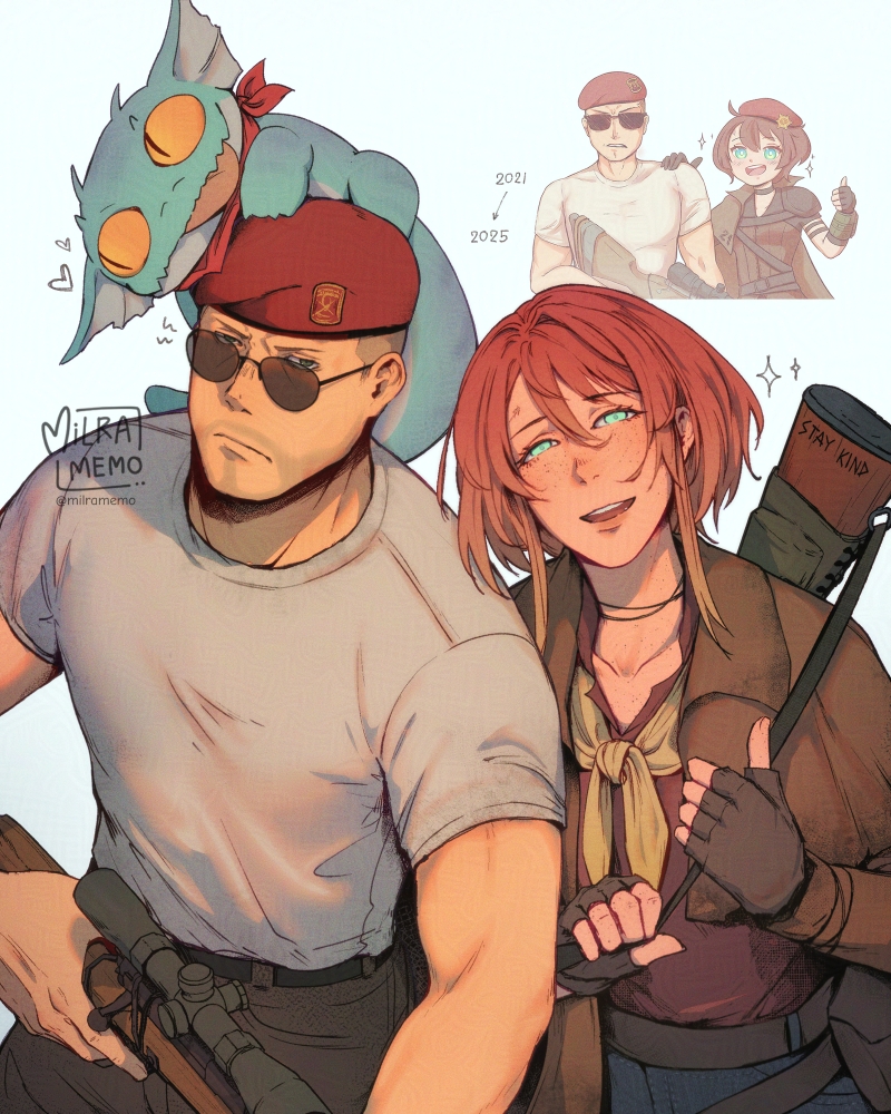 courier, noelle rutherford, craig boone, and jalapeno (fallout and 1 more) drawn by milramemo