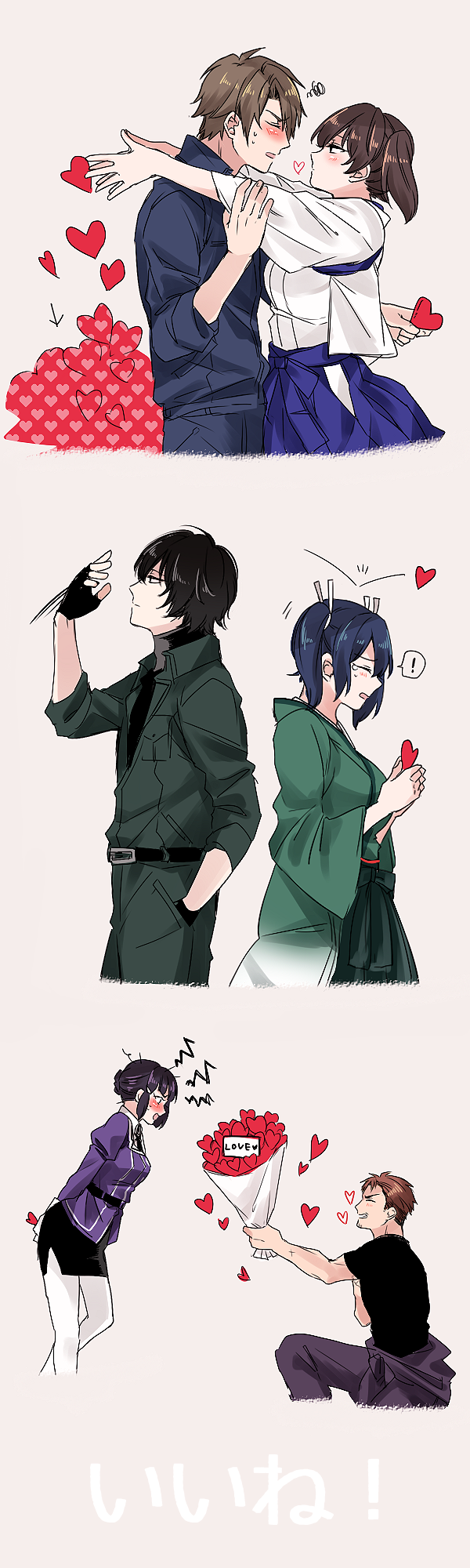 kaga, souryuu, myoukou, myoukou kai ni, mechanic sengoku, and 2 more (kantai collection) drawn by nagomi_(mokatitk)