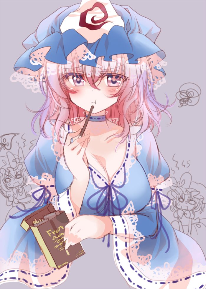 remilia scarlet, flandre scarlet, and saigyouji yuyuko (touhou) drawn by seidou_(tukinomiyako)