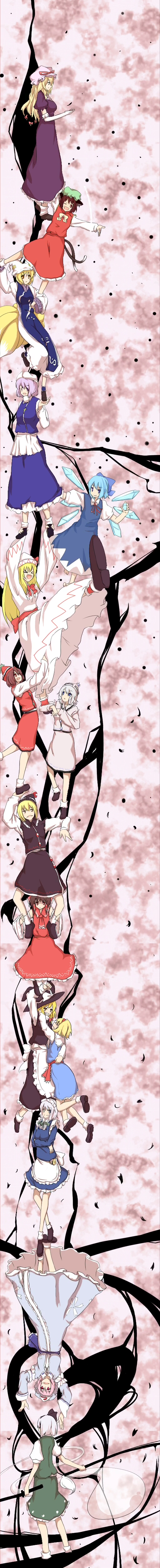 hakurei reimu, kirisame marisa, izayoi sakuya, konpaku youmu, alice margatroid, and 10 more (touhou and 2 more) drawn by katanakko_daisuki