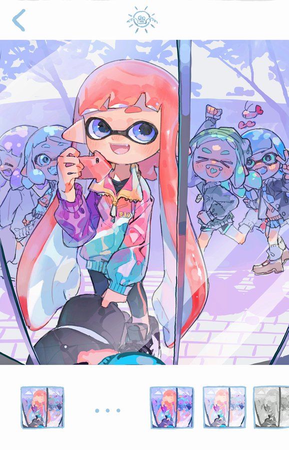 inkling player character and inkling girl (splatoon) drawn by aspara