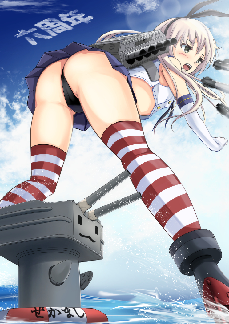 shimakaze and rensouhou-chan (kantai collection) drawn by takamaru_(akisora_drawing)