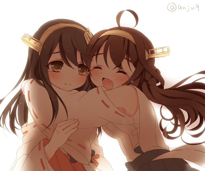 kongou and haruna (kantai collection) drawn by anju_(mocomocousagi)