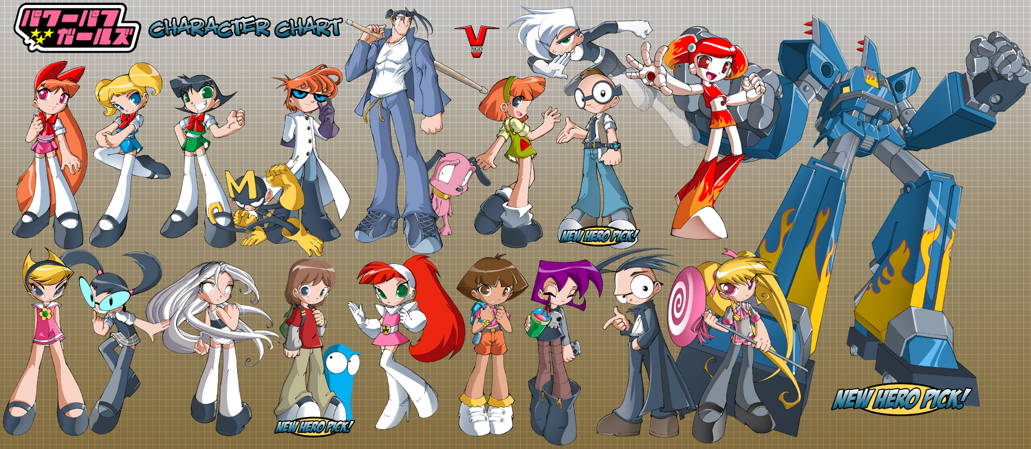 buttercup, blossom, bubbles, jenny wakeman, mandy, and 17 more (powerpuff  girls and 16 more) drawn by bleedman and ngo_(ngo_dandelion)