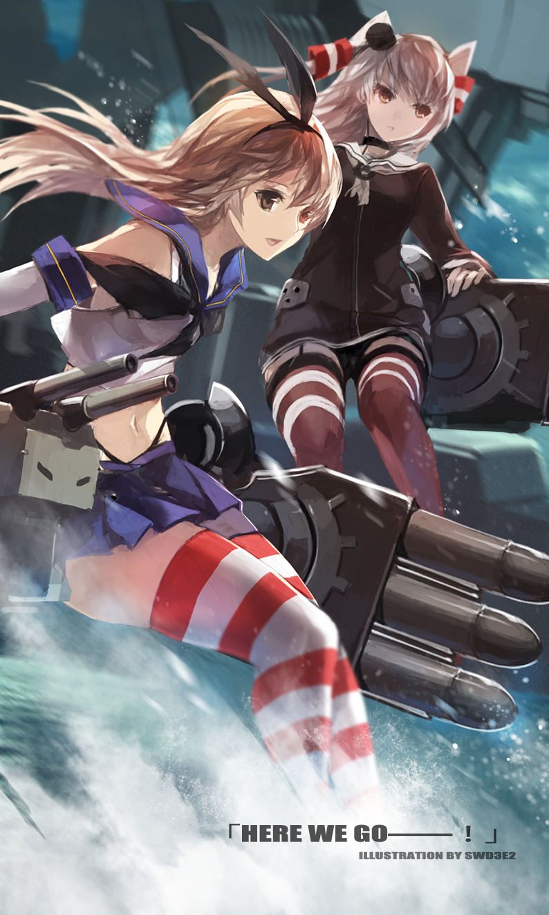 shimakaze, amatsukaze, and rensouhou-chan (kantai collection) drawn by swd3e2