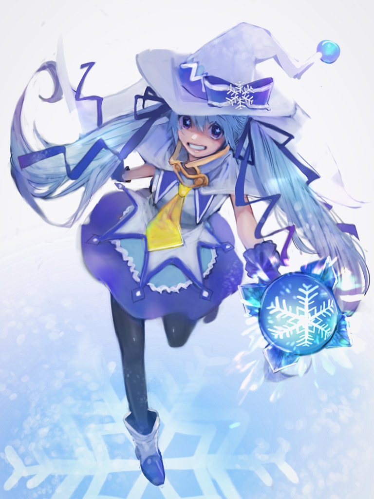 hatsune miku and yuki miku (vocaloid) drawn by katagiri_yuuhi_(paulowniayuuhi)