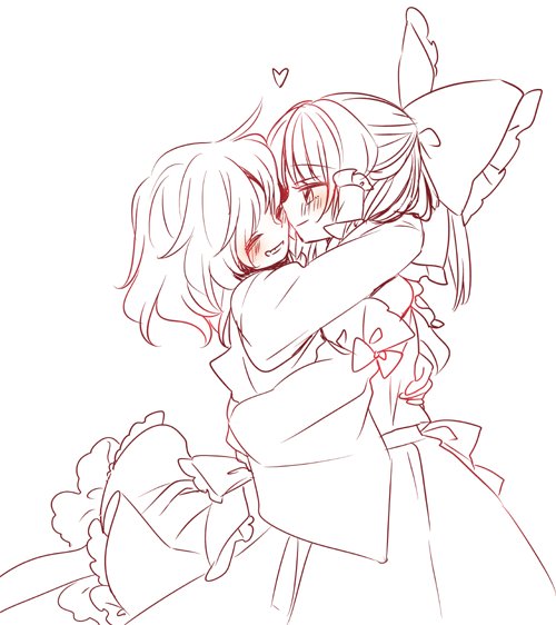 hakurei reimu and kirisame marisa (touhou) drawn by muzuki_uruu