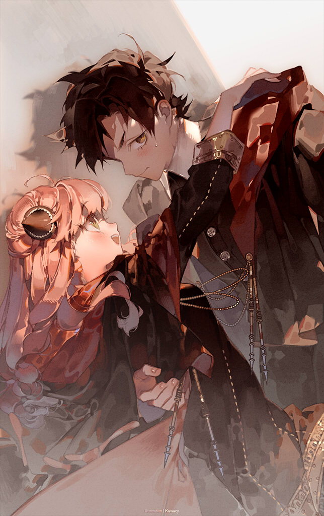 anya and damian desmond (spy x family) drawn by kawacy
