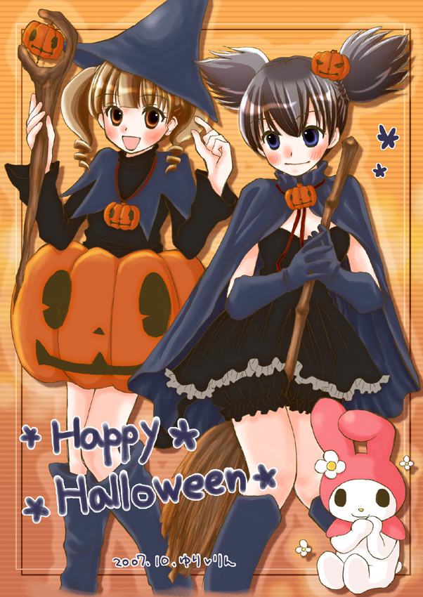 my melody, kuromi, yumeno uta, and kurumi nui (sanrio and 1 more) drawn by yuririn