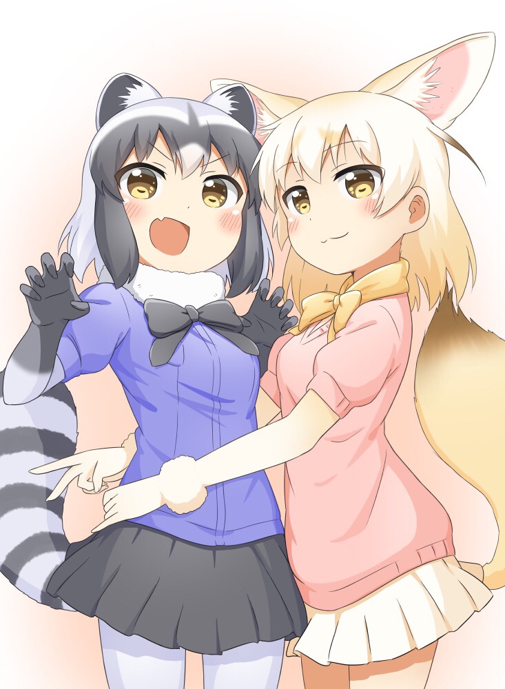 common raccoon and fennec (kemono friends) drawn by dokka_no_kuni_no_kokuou